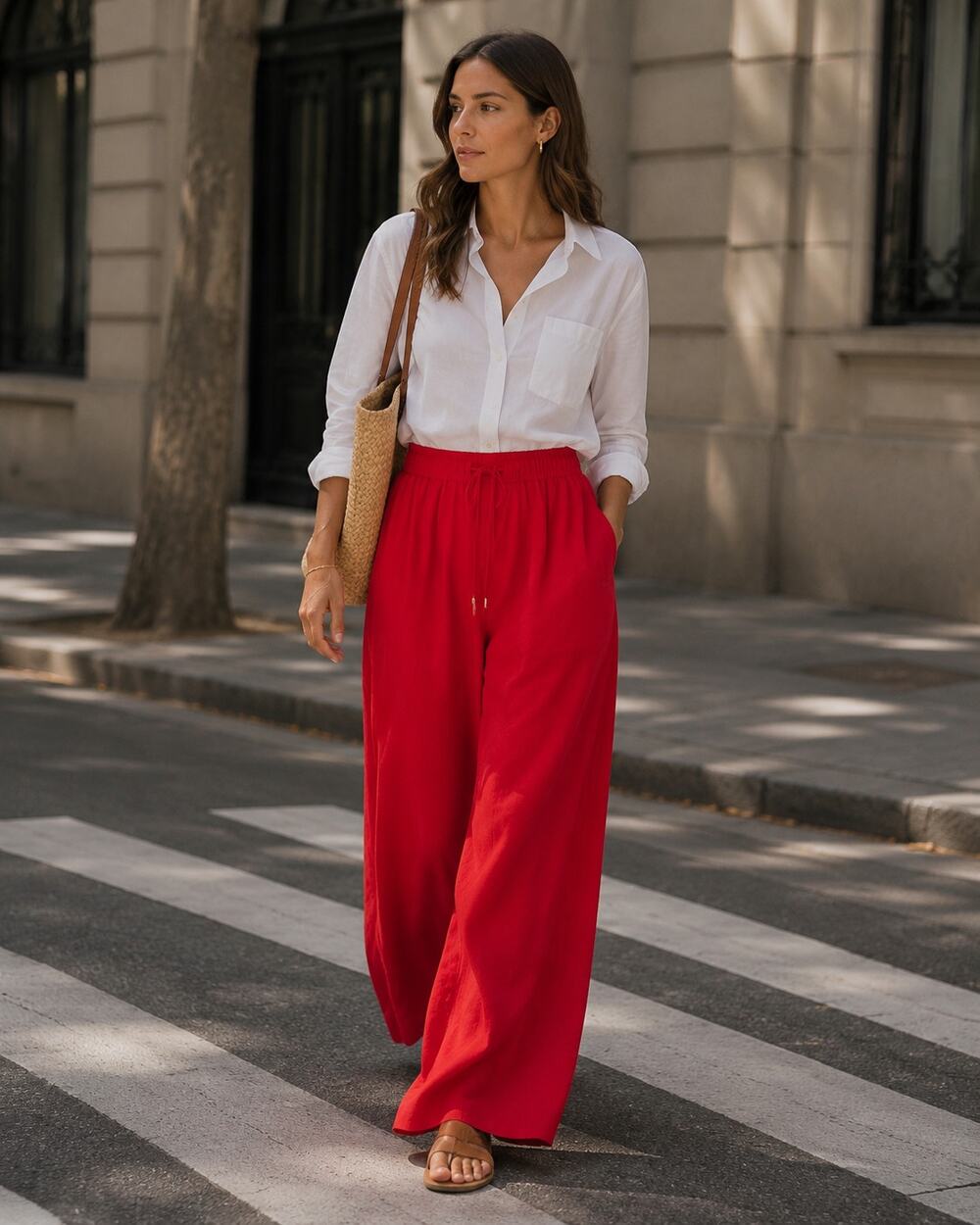 Antonio Melani NWT Red Wide Leg Drawstring Pants XL